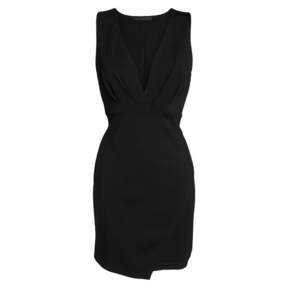 New FRAICHE BY J Plunging Jersey Black Minidress S - Picture 4 of 4